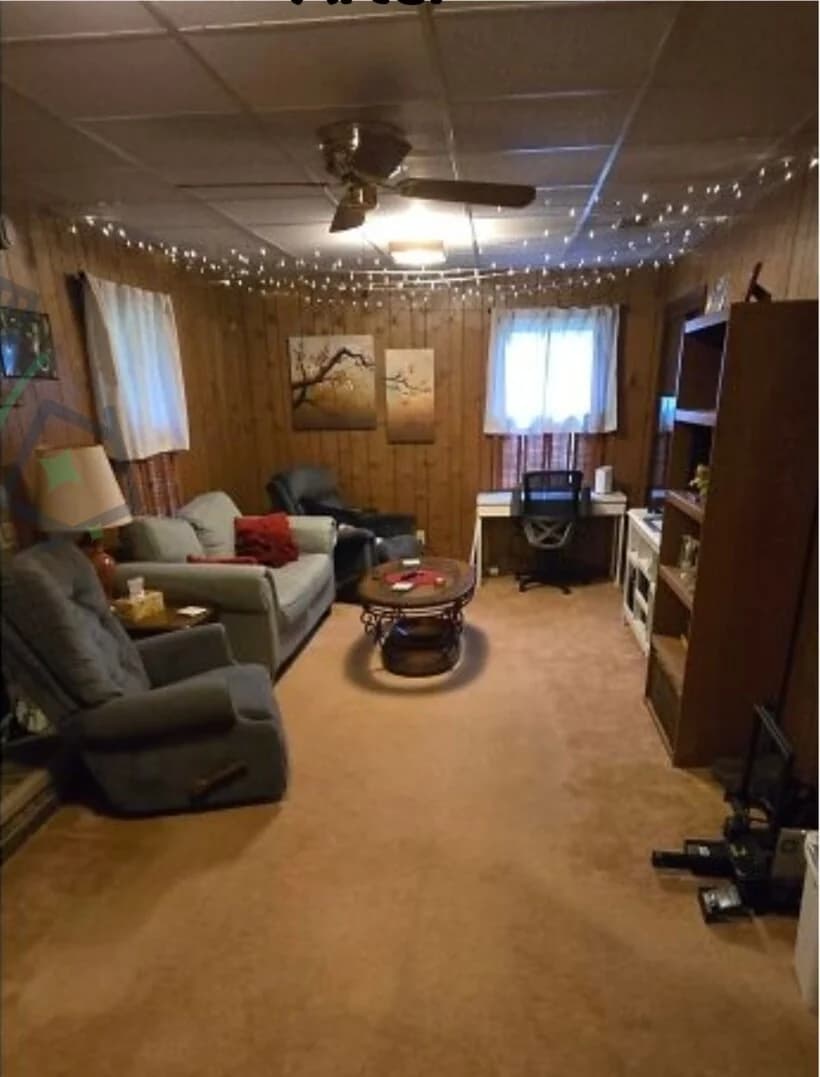 Living space after room clearing in a supplied company project